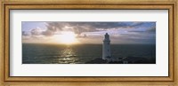 Framed Lighthouse in the sea, Trevose Head Lighthouse, Cornwall, England