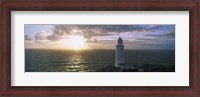 Framed Lighthouse in the sea, Trevose Head Lighthouse, Cornwall, England