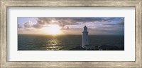 Framed Lighthouse in the sea, Trevose Head Lighthouse, Cornwall, England