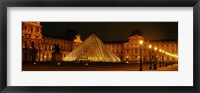 Framed Louvre Lit Up at Night, Paris, France