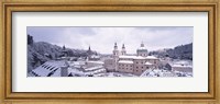 Framed Salzburg in winter, Austria