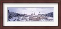 Framed Salzburg in winter, Austria
