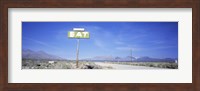 Framed Old Diner Sign, Highway 395, California, USA