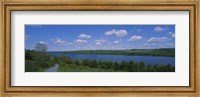 Framed Road near a lake, Owasco Lake, Finger Lakes Region, New York State, USA
