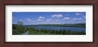 Framed Road near a lake, Owasco Lake, Finger Lakes Region, New York State, USA