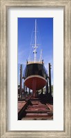 Framed Low angle view of a sailing ship at a shipyard, Antigua