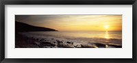 Framed Sunset over the sea, Celtic Sea, Wales