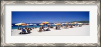 Framed Tourists on the beach, Porto Carras, Sithonia, Chalkidiki, Greece