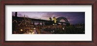 Framed Bridge lit up at night, Sydney Harbor Bridge, Sydney, New South Wales, Australia