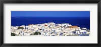 Framed Mykonos, Greece with Bright Blue Water & Sky