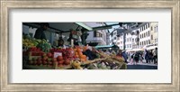 Framed Group of people in a street market, Lake Garda, Italy