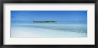 Framed Island in the ocean, Maina, Aitutaki, Cook Islands