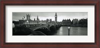 Framed Bridge across a river, Westminster Bridge, Houses Of Parliament, Big Ben, London, England