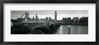Framed Bridge across a river, Westminster Bridge, Houses Of Parliament, Big Ben, London, England