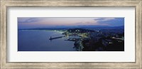 Framed Aerial view of a coastline at dusk, Nice, France