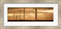 Framed Wind turbines in a field, Amarillo, Texas, USA