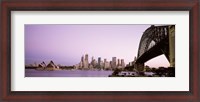 Framed Sydney Harbor Bridge with Purple Sky, Sydney, Australia