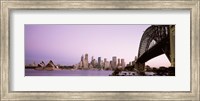 Framed Sydney Harbor Bridge with Purple Sky, Sydney, Australia