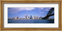 Framed Sydney Harbor Bridge and Skyscrapers, Sydney, Australia