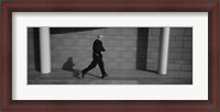 Framed Side Profile Of A Businessman Running With A Briefcase, Germany