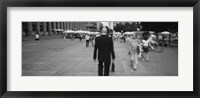 Framed Rear view of a businessman walking on the street, Stuttgart, Germany