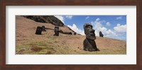 Framed Close Up of Moai statues, Easter Island, Chile