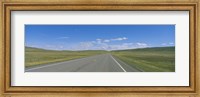 Framed Interstate Highway Passing Through A Landscape, Route 89, Montana, USA
