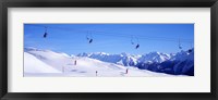 Framed Ski Lift in Mountains Switzerland