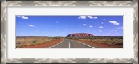 Framed Road and Ayers Rock Australia