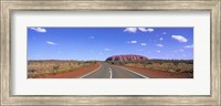 Framed Road and Ayers Rock Australia