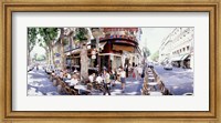 Framed Group of people at a sidewalk cafe, Paris, France