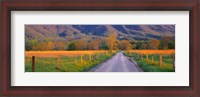 Framed Road At Sundown, Cades Cove, Great Smoky Mountains National Park, Tennessee, USA