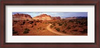 Framed Desert Road, Utah, USA