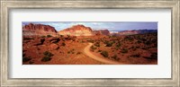 Framed Desert Road, Utah, USA