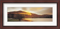 Framed Sunlight On Mountain Range, Ullswater, Lake District, Great Britain, United Kingdom