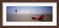 Framed Woman And High Heels On Beach, California, USA