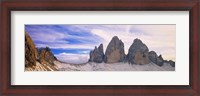 Framed Dolomites Alps with snow, Italy