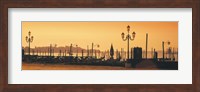Framed Venice, Italy Pier with Orange Sky