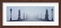 Framed Charles Bridge in Fog Prague Czech Republic