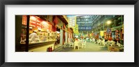 Framed Group of people sitting outside a restaurant, Beijing, China