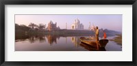 Framed Reflection of a mausoleum in a river, Taj Mahal, Yamuna River, Agra, Uttar Pradesh, India