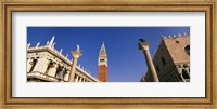 Framed Low angle view of a bell tower, St. Mark's Square, Venice, Italy