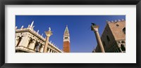 Framed Low angle view of a bell tower, St. Mark's Square, Venice, Italy