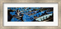 Framed High angle view of boats docked at a port, Essaouira, Morocco