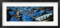 Framed High angle view of boats docked at a port, Essaouira, Morocco