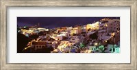 Framed Town at night, Santorini, Greece