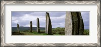 Framed Ring Of Brodgar with view of the hills, Orkney Islands, Scotland, United Kingdom