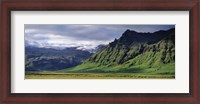 Framed View Of Farm And Cliff In The South Coast, Sheer Basalt Cliffs, South Coast, Iceland