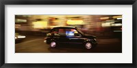 Framed England, London, Black cab in the night