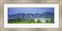 Framed Thailand, Phi Phi Islands, Mountain range and trees in the island